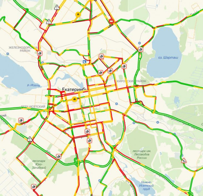 Пробки в екатеринбурге екб на карте