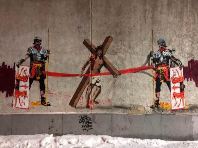 Граффити с Иисусом в Екатеринбурге